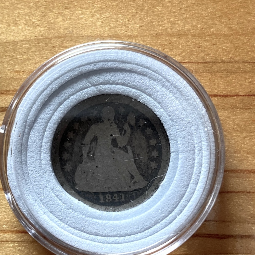 1841 sitting liberty dime silver